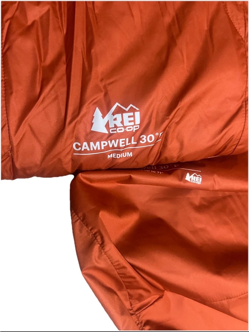 REI 30 Degree Campwell Sleeping Bag Size M 71” Hiking Camping Outdoor NWOT - Picture 5 of 8